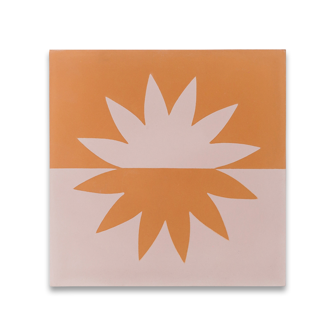 Square canvas print with a sunflower design on an orange and pink background