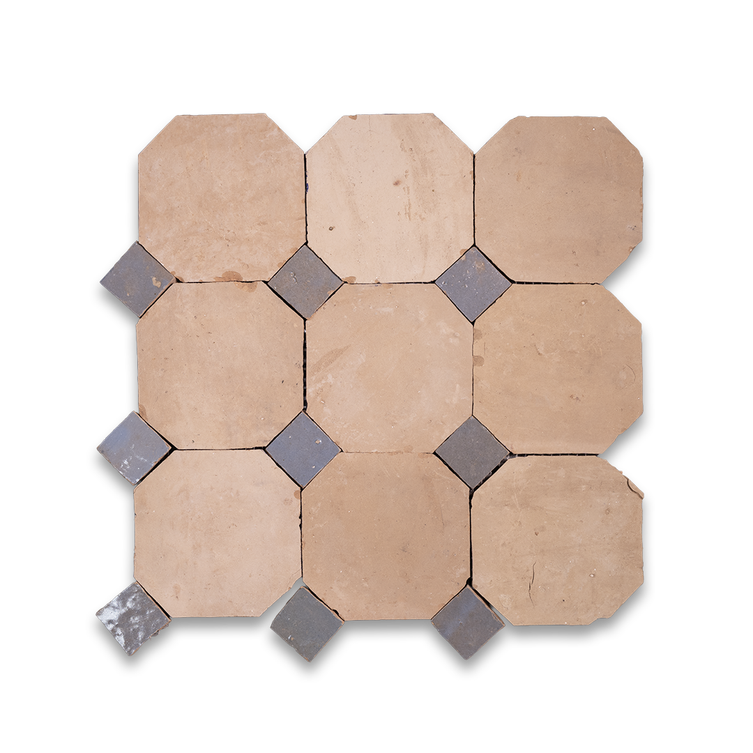 Terracotta Gray Octagon Zellige