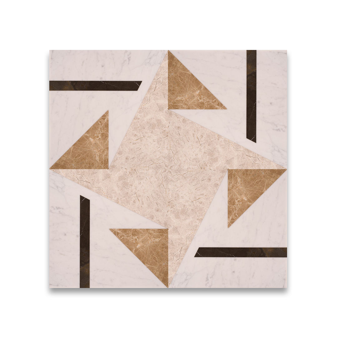 Marble tile variations showing natural stone character