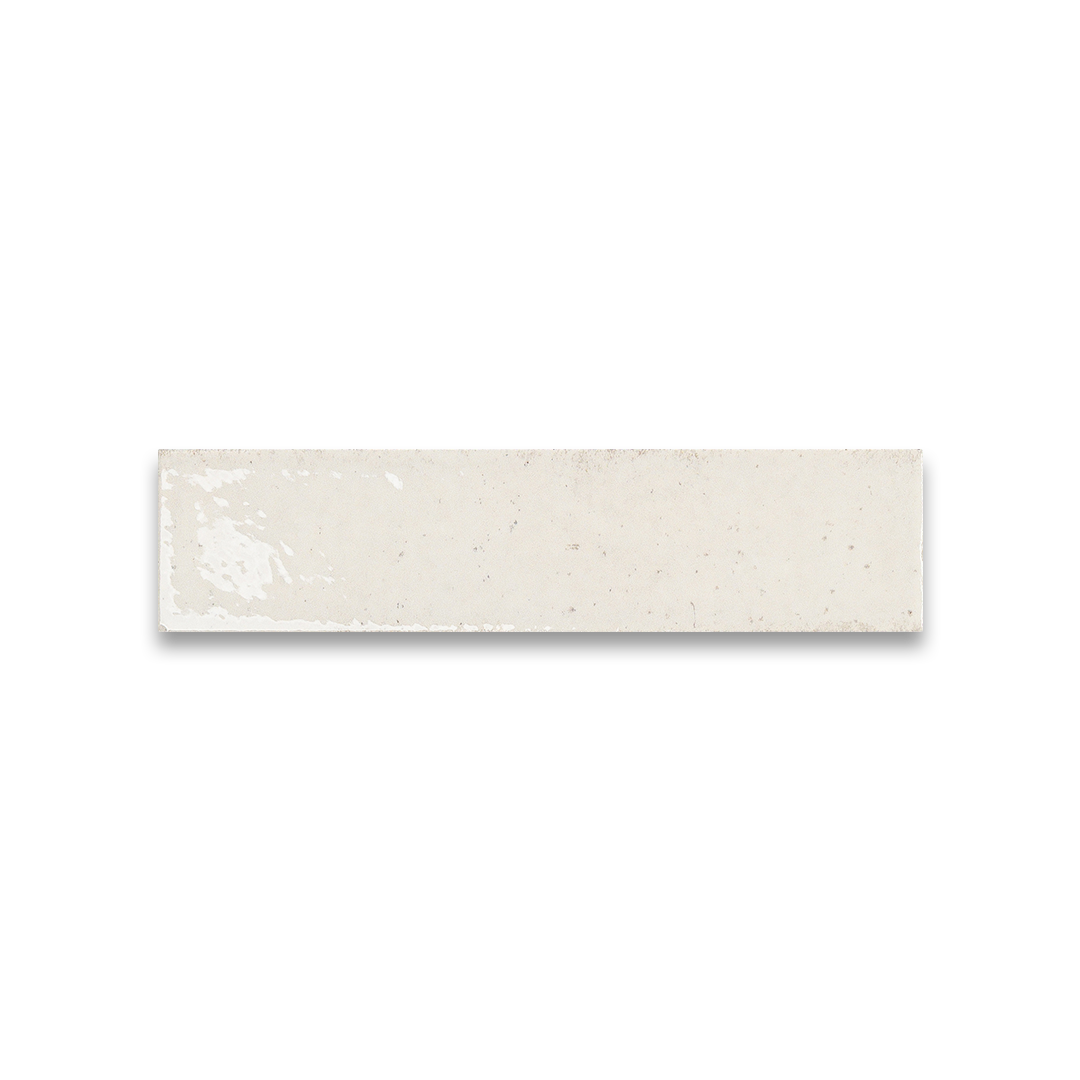 Rectangular white stone tile on a white background