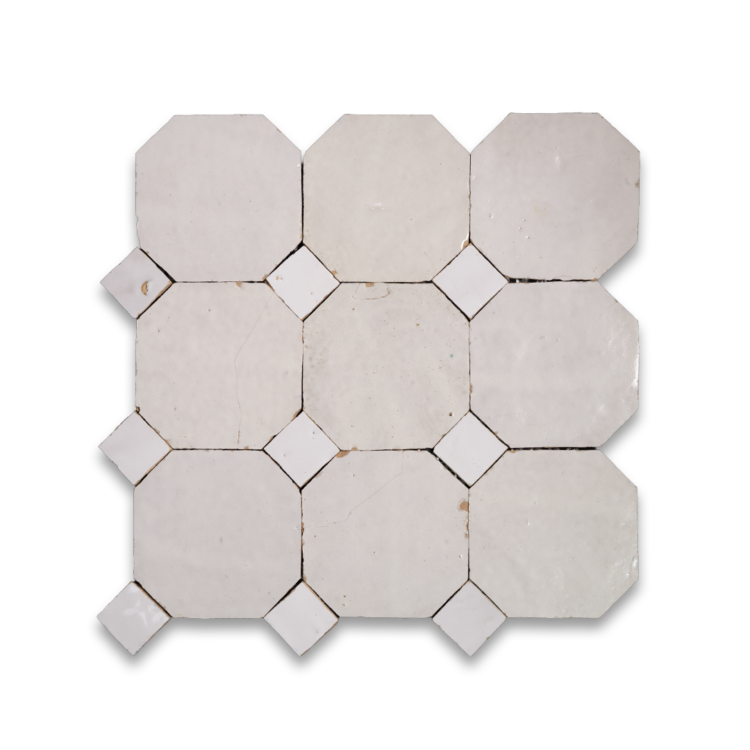 White Octagon Zellige