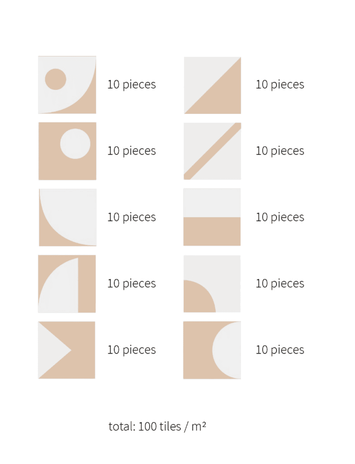 Set of geometric-patterned tiles on a white background