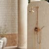 Zellige Riad cross pattern white zellige tiles outdoor shower