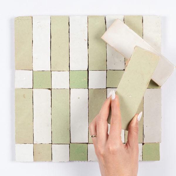 Marrakesh Stripes in Pistachio Zellige Tiles