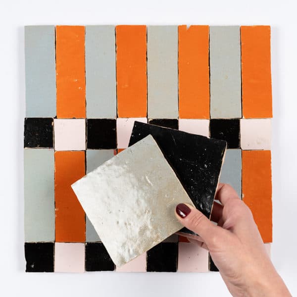 Marrakesh Stripes in Paprika Zellige Tiles