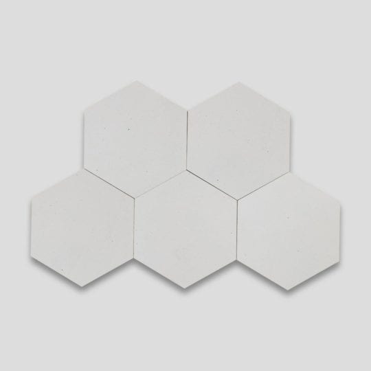 Pure White Hexagon Encaustic Cement Tile