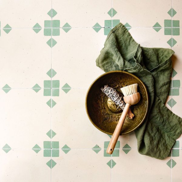 Anthropology Green Encaustic Cement Tile