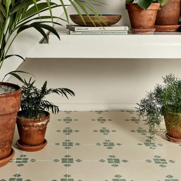 Anthropology Green Encaustic Cement Tile