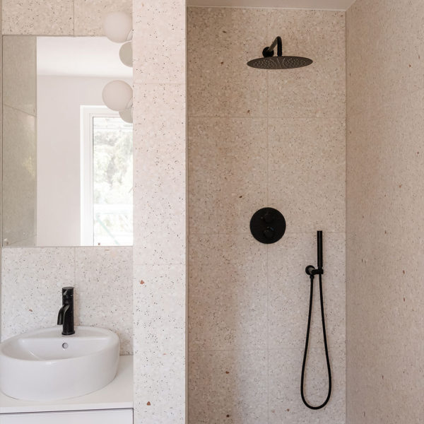 Bari Terrazzo tiled bathroom white modern