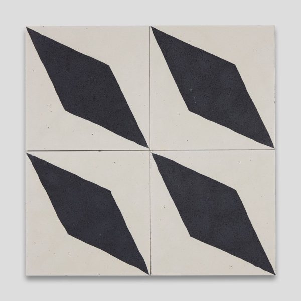 Black Diamond Encaustic Cement Tile