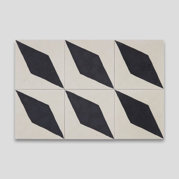 Black Diamond Encaustic Cement Tile