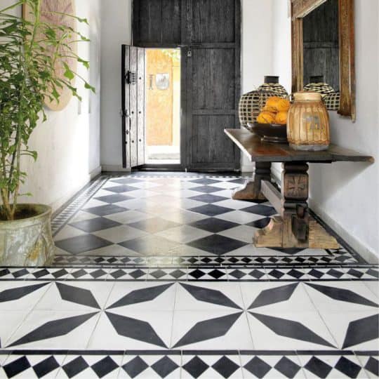 Black Diamond Encaustic Cement Tile