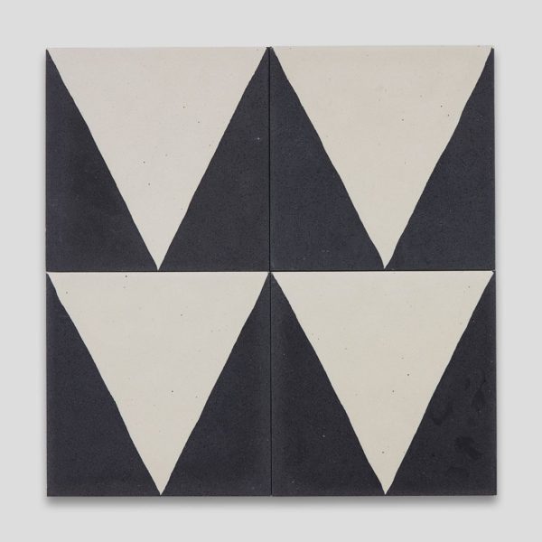 Black Pyramid Encaustic Cement Tile