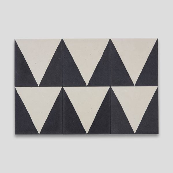 Black Pyramid Encaustic Cement Tile