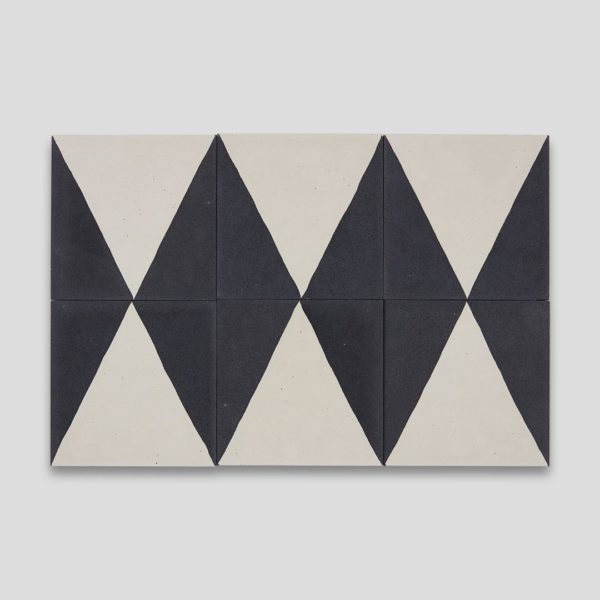 Black Pyramid Encaustic Cement Tile