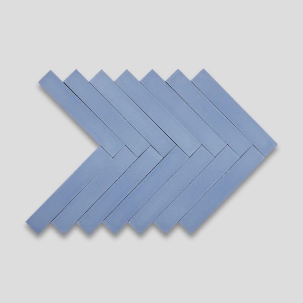 Blue Herringbone Encaustic Cement Tile