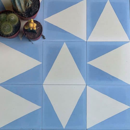 Blue Pyramid Encaustic Cement Tile