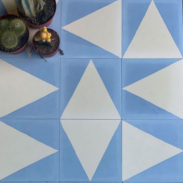 Blue Pyramid Encaustic Cement Tile