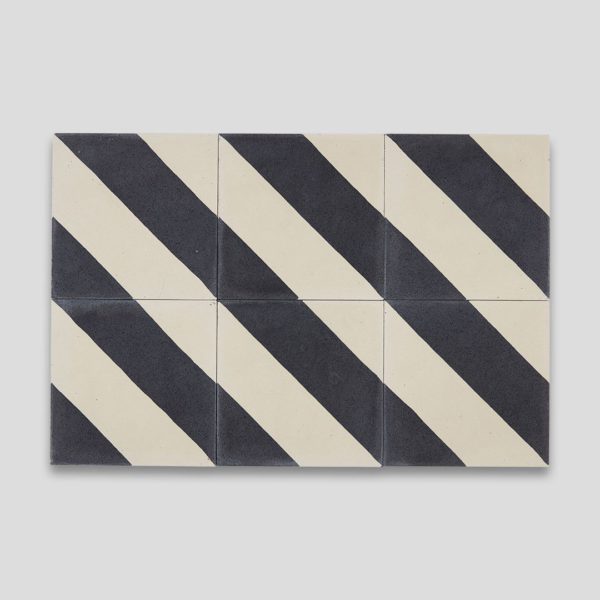 Cross Stripe Black 602 Encaustic Cement Tile