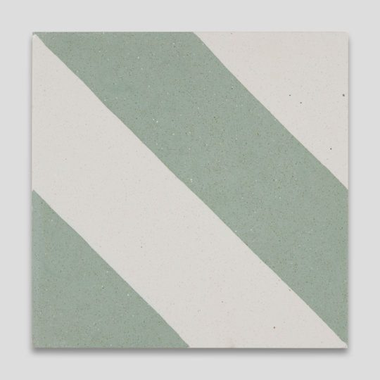 Cross Stripe Green Encaustic Cement Tile