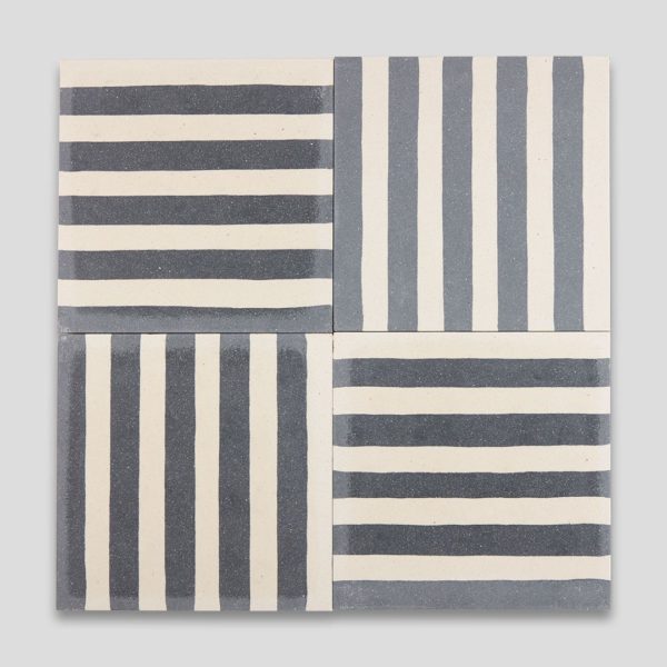 Dark Blue Stripes Encaustic Cement Tile