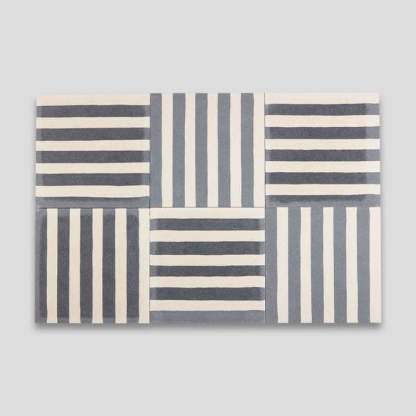 Dark Blue Stripes Encaustic Cement Tile