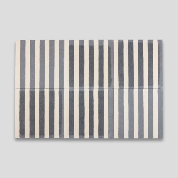 Dark Blue Stripes Encaustic Cement Tile