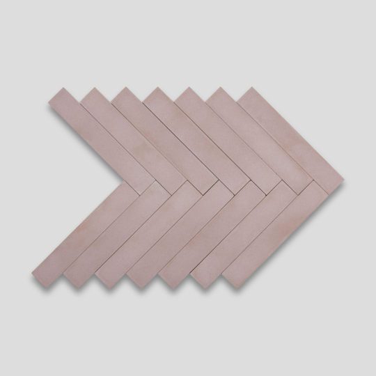 Dirty Pink Herringbone Encaustic Cement Tile