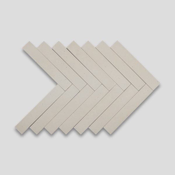Dirty White Herringbone Encaustic Cement Tile