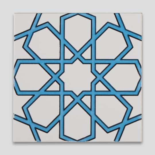 GC89 V Turquoise Handmade Turkish Ceramic Tile