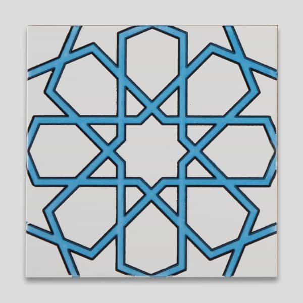 GC89 V Turquoise Handmade Turkish Ceramic Tile