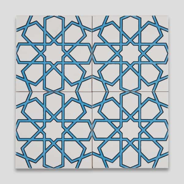 GC89 V Turquoise Handmade Turkish Ceramic Tile