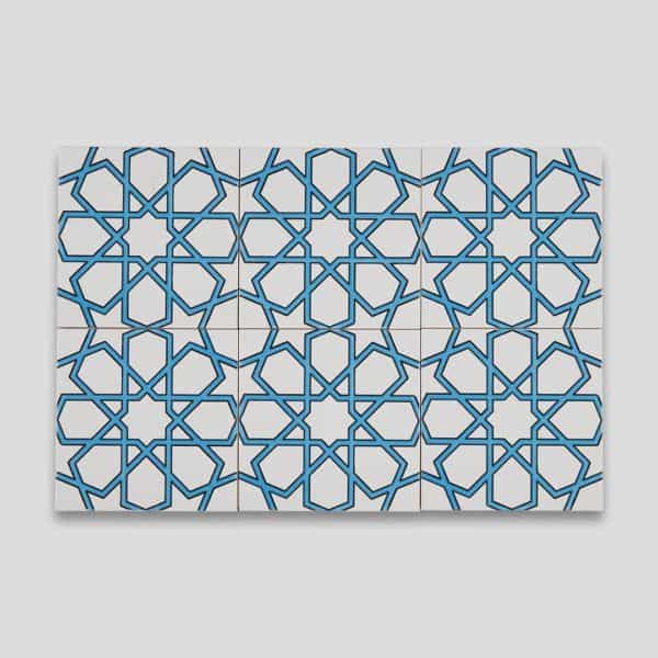 GC89 V Turquoise Handmade Turkish Ceramic Tile