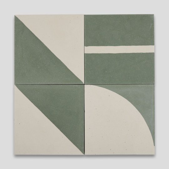 Green Geometry Encaustic Cement Tile