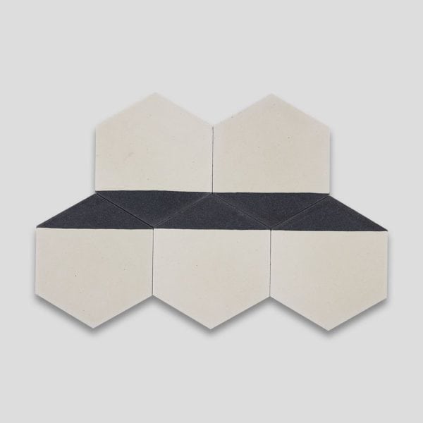 Hex Black Caret Hexagon Encaustic Cement Tile