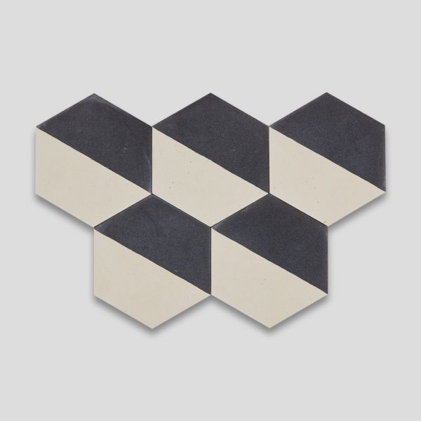 Hex Monochrome Hexagon Encaustic Cement Tile