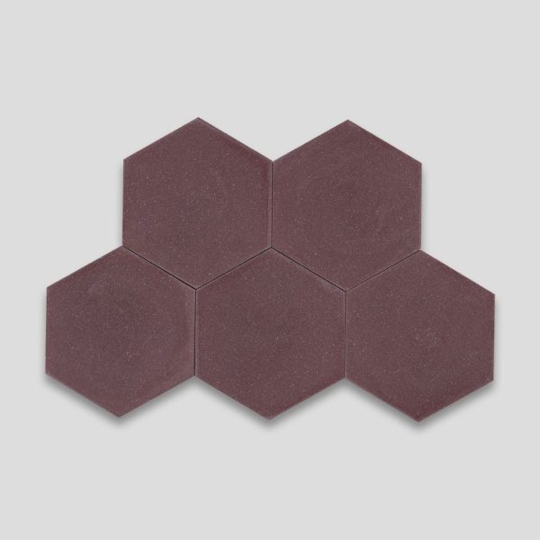 Hex Plain Aubergine Hexagon Encaustic Cement Tile