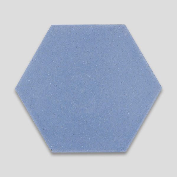 Hex Plain Blue Hexagon Encaustic Cement Tile