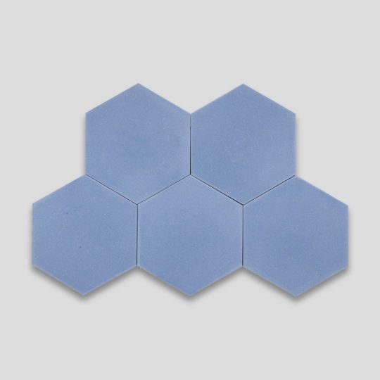 Hex Plain Blue Hexagon Encaustic Cement Tile