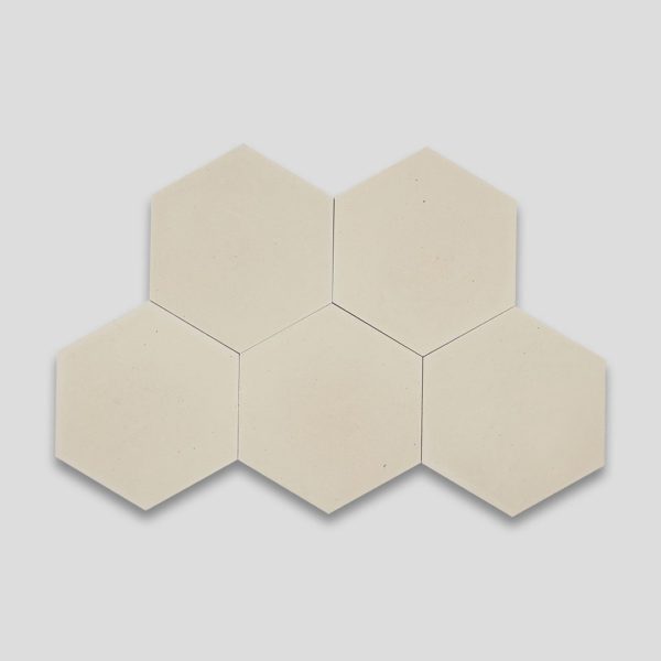 Hex Plain Cream Hexagon Encaustic Cement Tile