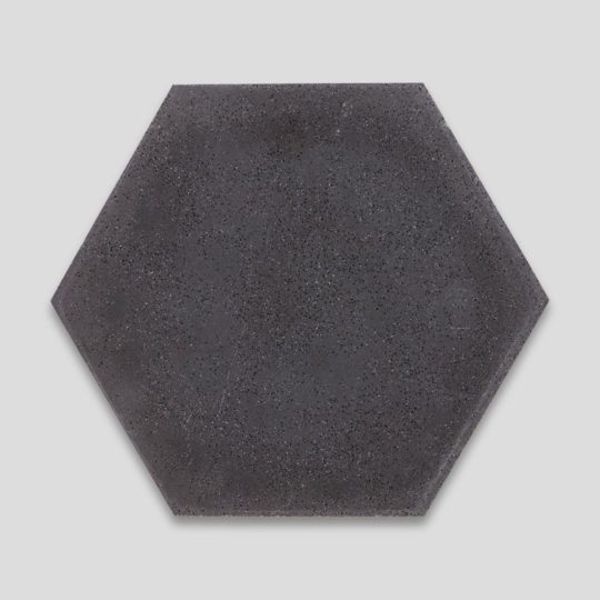 Hex Plain Deep Black Hexagon Encaustic Cement