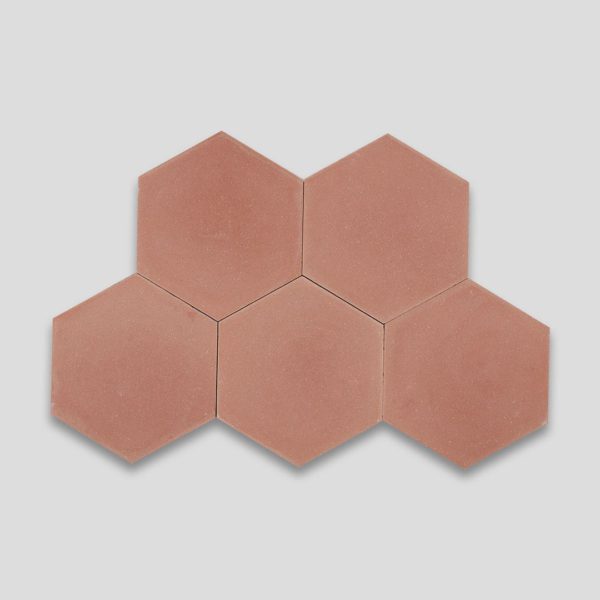 Hex Plain Peach Hexagon Encaustic Cement Tile