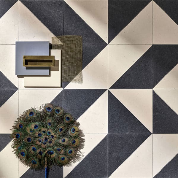 Magic Triangle Black Encaustic Cement Tile