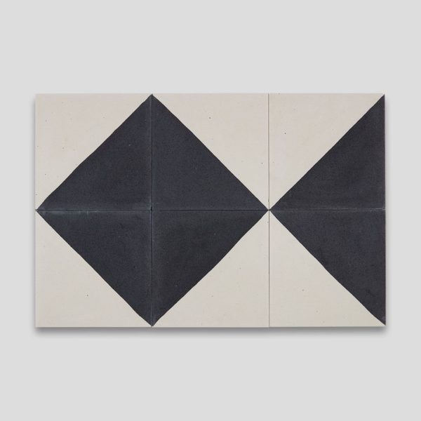 Magic Triangle Black Encaustic Cement Tile