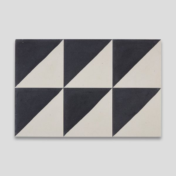 Magic Triangle Black Encaustic Cement Tile