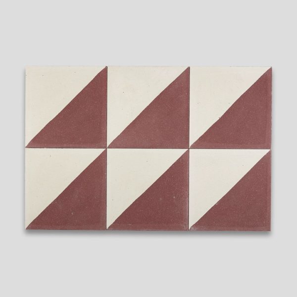 Magic Triangle Burgundy Encaustic Cement Tile