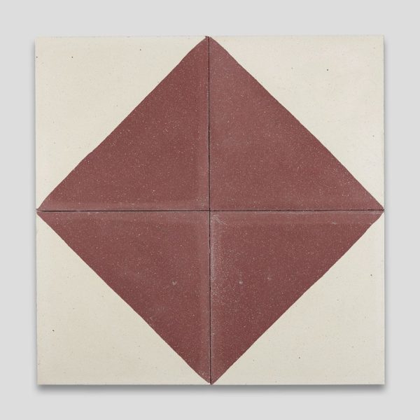 Magic Triangle Burgundy Encaustic Cement Tile