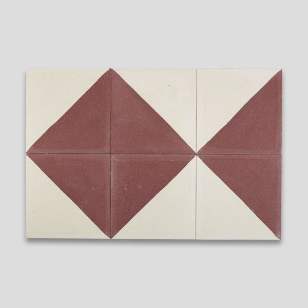 Magic Triangle Burgundy Encaustic Cement Tile