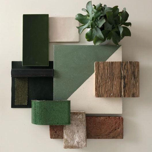 Magic Triangle Green Encaustic Cement Tile