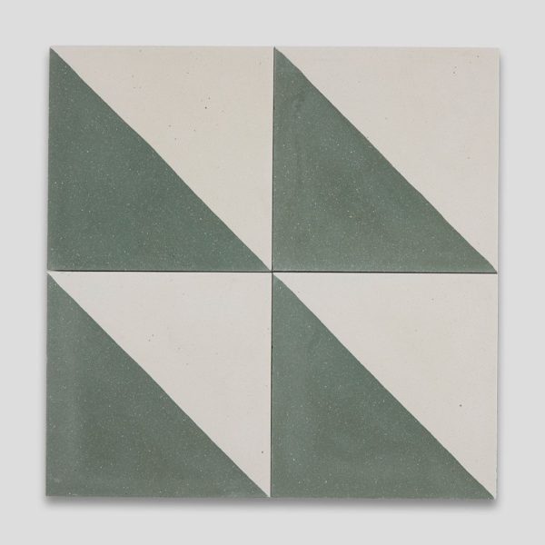 Magic Triangle Green Encaustic Cement Tile